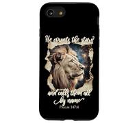 He Counts The Stars Psalm 147:4 Lion Coque pour iPhone SE (2020) / 7/8