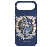 He Counts The Stars Verset biblique Chrétien Loup Coque pour iPhone Air