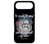 He Counts The Stars Verset biblique Chrétien Loup Coque pour iPhone Air