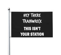 Hé, Épave De Train, Ce N'Est Pas Ta Gare. Drapeau Décoratif Drapeaux Avec Œillets Flag Pour Bar Maison Vacances 90X150Cm