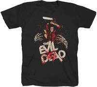 HE&FSHENG Evil Dead Horror T-Shirt Noir pour Halloween avec Inscription Evil Dead Horror Manches Courtes(Large)