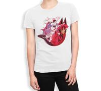 HE&FSHENG Hazbin Hotel Angel Dust and Alastor Women's T-Shirt Manches Courtes(Small)