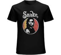 HE&FSHENG Men's Escape from New York Circle Snake Round Neck T-Shirt Black Manches Courtes(Large)