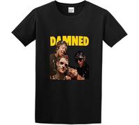 HE&FSHENG Men's Summer T-Shirt The Damned Damned Damned Damned Carefully Designed, Every Design is Just Right Black Manches Courtes(XX-Large)