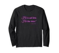 He Has Risen Verse Bible Women Luke Scripture God Female Her Manche Longue
