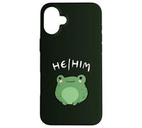 He Him Pronouns Grenouille Mignonne LGBT Queer Esthétique Coque pour iPhone 16 Plus