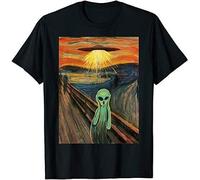 HE&HONP Alien Scream Painting T-Shirt Black Manches Courtes(XX-Large)