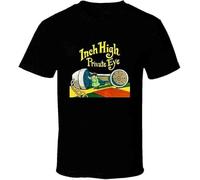 HE&HONP ANASER inch High Private Eye 70's Throwback Retro Vintage Cartoon T Shirt Black Black Manches Courtes(Large)