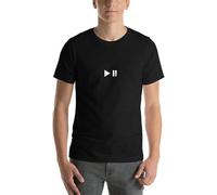HE&HONP CHICUN E2K Play and Pause Unisex Personalised t Shirt UK Music Video Youtube Player Buttons Symbols Black Manches Courtes(XX-Large)
