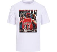 HE&HONP Dennis Rodman 91 Retro Vintage Style Mens White T-Shirt Manches Courtes(X-Large)