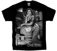 HE&HONP OKY Homies Lowrider Chicano Art David Gonzales T-Shirt Oversize, Couleur 04, XXL Manches Courtes(XX-Large)