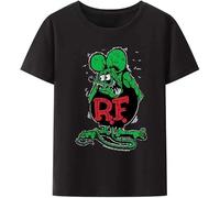 HE&HONP R.F. Ratfink Green Rat Mouse Rodant Distressed Adult T-Shirt Cool Lovely Camisa Retro Shirts and Blouses Ulzzang Manches Courtes(Large)