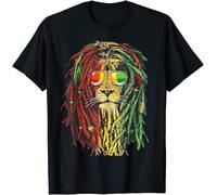 HE&HONP Rasta Reggae Lion Sunglass Art Gift for Rastafarian Lover White t Shirt Womens Manches Courtes(XX-Large)