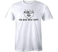 HE&HONP You Make Miso Happy Funny Mens Soft T Shirt Japanese Asian Food Graphic Shirt White Manches Courtes(Small)