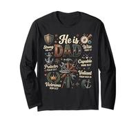 He is Dad Bible Verse Strong Wise Christian Father's Day Manche Longue