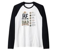 He is Dad Guide Protecteur Solide Motif père chrétien Manche Raglan