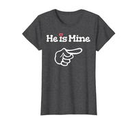 He is Mine T-Shirt Assorti pour Couple T-Shirt, Femme, Chiné Foncé, M