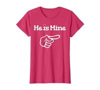 He is Mine T-Shirt Assorti pour Couple T-Shirt, Femme, Rouge Chiné, XS
