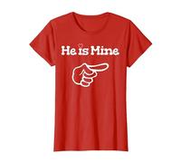 He is Mine T-Shirt Assorti pour Couple T-Shirt, Femme, Rouge, S