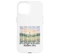 He is Not Here He Has Risen Matthew 28 6 Verse de la Bible Jésus Coque pour iPhone 15