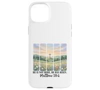 He is Not Here He Has Risen Matthew 28 6 Verse de la Bible Jésus Coque pour iPhone 15 Plus