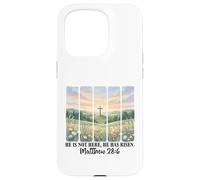 He is Not Here He Has Risen Matthew 28 6 Verse de la Bible Jésus Coque pour iPhone 15 Pro