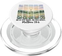 He is Not Here He Has Risen Matthew 28 6 Verse de la Bible Jésus PopSockets PopGrip pour MagSafe
