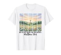 He is Not Here He Has Risen Matthew 28 6 Verse de la Bible Jésus T-Shirt