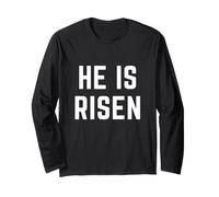 He is Risen Christian Apparel Easter Faith Jésus Manche Longue