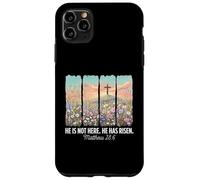 He is Risen Christian Wildflower Cross Happy Easter Coque pour iPhone 11 Pro Max