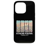 He is Risen Christian Wildflower Cross Happy Easter Coque pour iPhone 13 Pro