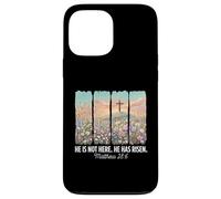 He is Risen Christian Wildflower Cross Happy Easter Coque pour iPhone 13 Pro Max