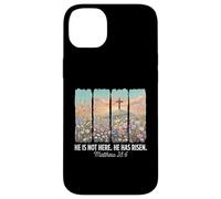 He is Risen Christian Wildflower Cross Happy Easter Coque pour iPhone 14 Plus