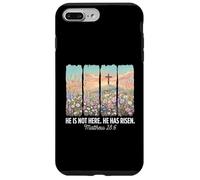 He is Risen Christian Wildflower Cross Happy Easter Coque pour iPhone 7 Plus/8 Plus