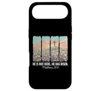 He is Risen Christian Wildflower Cross Happy Easter Coque pour iPhone Air