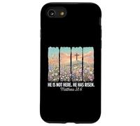 He is Risen Christian Wildflower Cross Happy Easter Coque pour iPhone SE (2020) / 7/8