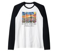 He is Risen Christian Wildflower Happy Easter Van Gogh Style Manche Raglan
