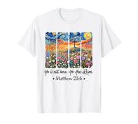 He is Risen Christian Wildflower Happy Easter Van Gogh Style T-Shirt