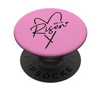 He Is Risen Croix Jésus Religieux Chrétiens de Pâques PopSockets PopGrip Interchangeable