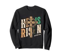 He is Risen Croix Rétro Vintage Happy Easter Sweatshirt