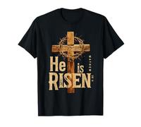 He is Risen Croix Rétro Vintage Happy Easter T-Shirt