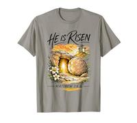 He is Risen Jesus Cross Religious Easter Christian Men Women T-Shirt