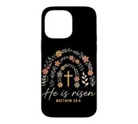 He is Risen Matthew 28:6 Croix chrétienne de Pâques Coque pour iPhone 14 Pro Max