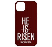 He is Risen Matthew 28:6 Croix de Pâques chrétienne Coque pour iPhone 14 Plus