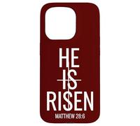 He is Risen Matthew 28:6 Croix de Pâques chrétienne Coque pour iPhone 15 Pro