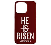 He is Risen Matthew 28:6 Croix de Pâques chrétienne Coque pour iPhone 15 Pro Max