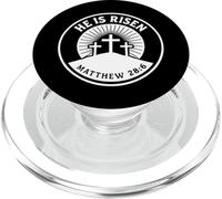 He is Risen Matthew 28:6 Verse de la Bible Foi chrétienne PopSockets PopGrip pour MagSafe