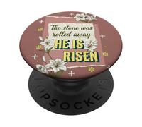 He is Risen Stone Rolled Away Chrétien de Pâques PopSockets PopGrip Adhésif