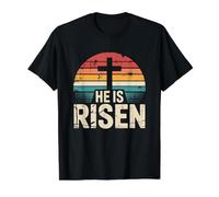 He is Risen T-Shirt Graphique avec Valeur, Homme, Noir, S