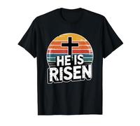 He is Risen T-Shirt Graphique avec Valeur, Homme, Noir, S
